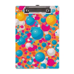 Circles Art Seamless Repeat Bright Colors Colorful A5 Acrylic Clipboard