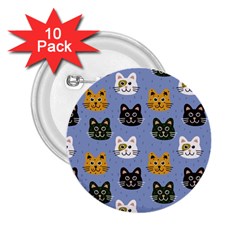 Cat Cat Background Animals Little Cat Pets Kittens 2 25  Buttons (10 Pack) 