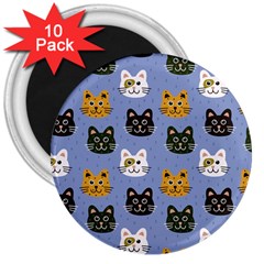 Cat Cat Background Animals Little Cat Pets Kittens 3  Magnets (10 Pack)  by Maspions