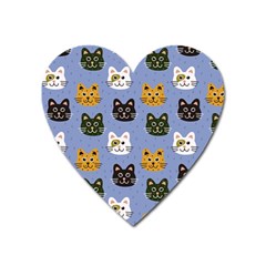 Cat Cat Background Animals Little Cat Pets Kittens Heart Magnet