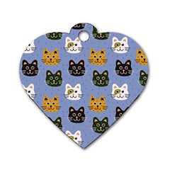 Cat Cat Background Animals Little Cat Pets Kittens Dog Tag Heart (one Side)