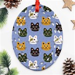 Cat Cat Background Animals Little Cat Pets Kittens Ornament (Oval Filigree) Front