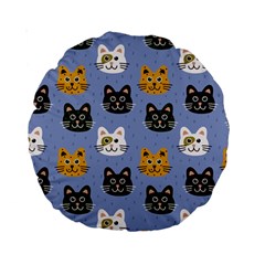 Cat Cat Background Animals Little Cat Pets Kittens Standard 15  Premium Round Cushions by Maspions