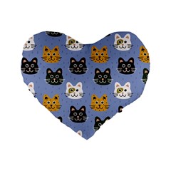 Cat Cat Background Animals Little Cat Pets Kittens Standard 16  Premium Heart Shape Cushions