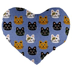 Cat Cat Background Animals Little Cat Pets Kittens Large 19  Premium Heart Shape Cushions