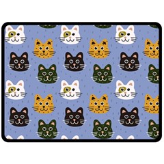 Cat Cat Background Animals Little Cat Pets Kittens Two Sides Fleece Blanket (large)