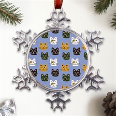 Cat Cat Background Animals Little Cat Pets Kittens Metal Large Snowflake Ornament by Maspions