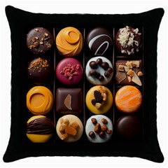 Chocolate Candy Candy Box Gift Cashier Decoration Chocolatier Art Handmade Food Cooking Throw Pillow Case (black) by Maspions