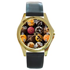 Chocolate Candy Candy Box Gift Cashier Decoration Chocolatier Art Handmade Food Cooking Round Gold Metal Watch by Maspions