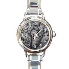 Landscape Forest Ceiba Tree, Guayaquil, Ecuador Round Italian Charm Watch by dflcprintsclothing