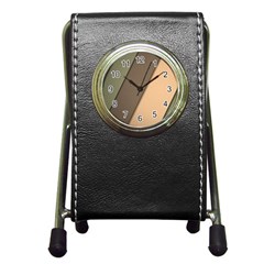 Abstract Texture, Retro Backgrounds Pen Holder Desk Clock by nateshop