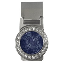 Blue Paisley Texture, Blue Paisley Ornament Money Clips (cz)  by nateshop