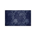 Blue Paisley Texture, Blue Paisley Ornament Sticker (Rectangular) Front