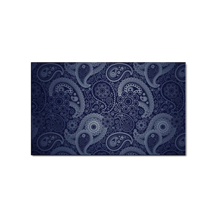 Blue Paisley Texture, Blue Paisley Ornament Sticker (Rectangular)