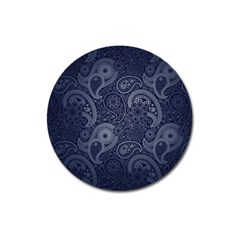 Blue Paisley Texture, Blue Paisley Ornament Magnet 3  (round) by nateshop