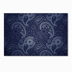 Blue Paisley Texture, Blue Paisley Ornament Postcard 4 x 6  (pkg Of 10) by nateshop