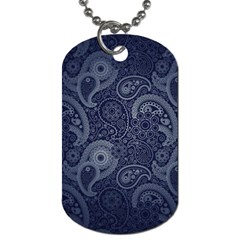 Blue Paisley Texture, Blue Paisley Ornament Dog Tag (one Side) by nateshop