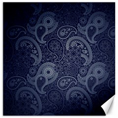 Blue Paisley Texture, Blue Paisley Ornament Canvas 16  X 16  by nateshop