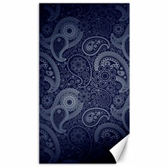 Blue Paisley Texture, Blue Paisley Ornament Canvas 40  X 72  by nateshop