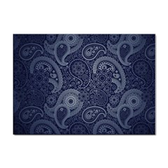 Blue Paisley Texture, Blue Paisley Ornament Sticker A4 (10 Pack)