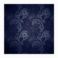 Blue Paisley Texture, Blue Paisley Ornament Medium Glasses Cloth by nateshop