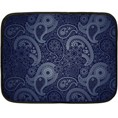 Blue Paisley Texture, Blue Paisley Ornament Fleece Blanket (mini) by nateshop