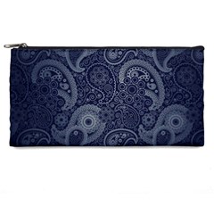 Blue Paisley Texture, Blue Paisley Ornament Pencil Case by nateshop