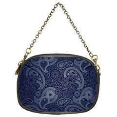 Blue Paisley Texture, Blue Paisley Ornament Chain Purse (two Sides) by nateshop