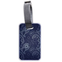 Blue Paisley Texture, Blue Paisley Ornament Luggage Tag (two Sides) by nateshop