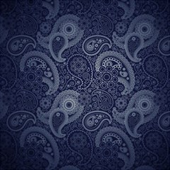 Blue Paisley Texture, Blue Paisley Ornament Play Mat (square) by nateshop