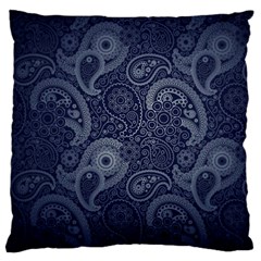 Blue Paisley Texture, Blue Paisley Ornament Large Cushion Case (one Side) by nateshop