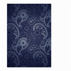 Blue Paisley Texture, Blue Paisley Ornament Small Garden Flag (two Sides) by nateshop