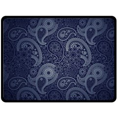 Blue Paisley Texture, Blue Paisley Ornament Two Sides Fleece Blanket (large) by nateshop