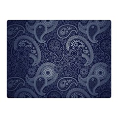 Blue Paisley Texture, Blue Paisley Ornament Two Sides Premium Plush Fleece Blanket (mini) by nateshop