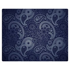 Blue Paisley Texture, Blue Paisley Ornament Two Sides Premium Plush Fleece Blanket (teen Size) by nateshop