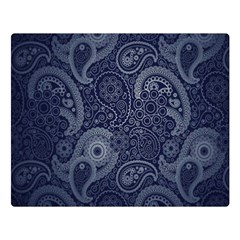 Blue Paisley Texture, Blue Paisley Ornament Two Sides Premium Plush Fleece Blanket (large) by nateshop