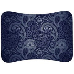 Blue Paisley Texture, Blue Paisley Ornament Velour Seat Head Rest Cushion by nateshop