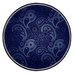 Blue Paisley Texture, Blue Paisley Ornament Wireless Fast Charger(black) by nateshop