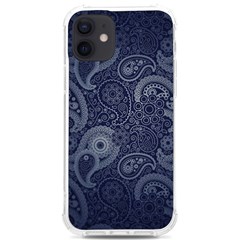 Blue Paisley Texture, Blue Paisley Ornament Iphone 12/12 Pro Tpu Uv Print Case by nateshop