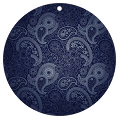 Blue Paisley Texture, Blue Paisley Ornament Uv Print Acrylic Ornament Round