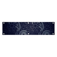 Blue Paisley Texture, Blue Paisley Ornament Banner And Sign 4  X 1 