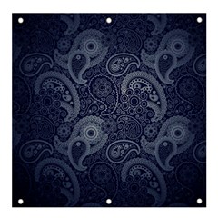 Blue Paisley Texture, Blue Paisley Ornament Banner And Sign 4  X 4  by nateshop