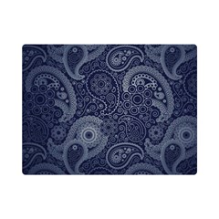 Blue Paisley Texture, Blue Paisley Ornament Premium Plush Fleece Blanket (mini) by nateshop