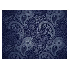 Blue Paisley Texture, Blue Paisley Ornament Premium Plush Fleece Blanket (extra Small) by nateshop