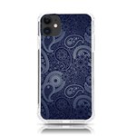 Blue Paisley Texture, Blue Paisley Ornament iPhone 11 TPU UV Print Case Front