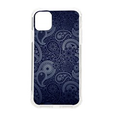 Blue Paisley Texture, Blue Paisley Ornament Iphone 11 Tpu Uv Print Case by nateshop