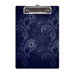 Blue Paisley Texture, Blue Paisley Ornament A5 Acrylic Clipboard by nateshop