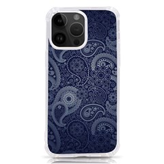 Blue Paisley Texture, Blue Paisley Ornament Iphone 14 Pro Max Tpu Uv Print Case by nateshop