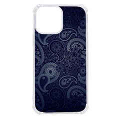 Blue Paisley Texture, Blue Paisley Ornament Iphone 13 Pro Max Tpu Uv Print Case by nateshop