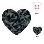 Camouflage, Pattern, Abstract, Background, Texture, Army Playing Cards Single Design (Heart) Front